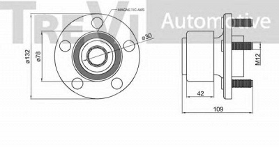 TREVI AUTOMOTIVE wb1029 -  Комплект подшипника ступицы колеса